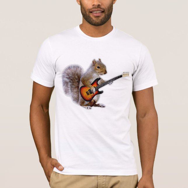 Guitar Lover | Squirrel Playing Guitar T-Shirt (Front)