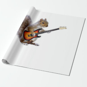 Guitar Lover   Squirrel Playing Guitar Wrapping Paper