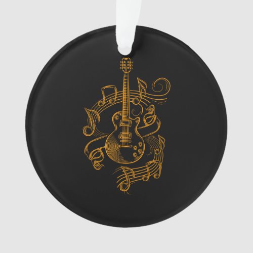 Guitar Lover  Staves Guitar Gift Ornament