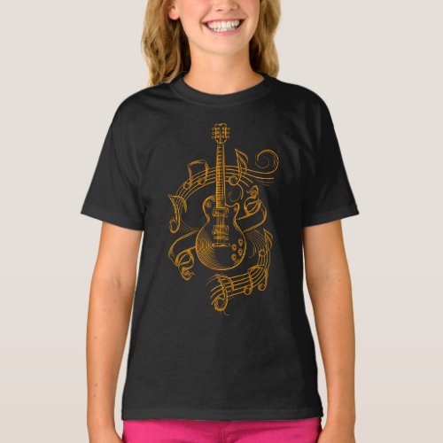 Guitar Lover  Staves Guitar Gift T_Shirt