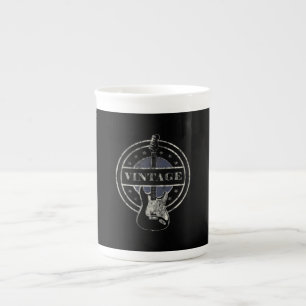 Guitar Lover Vintage Retro Guitar Gift Bone China Mug