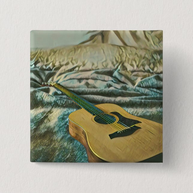 Guitar lovers gifts button (Front)