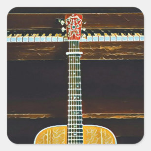 Guitar lovers gifts square sticker