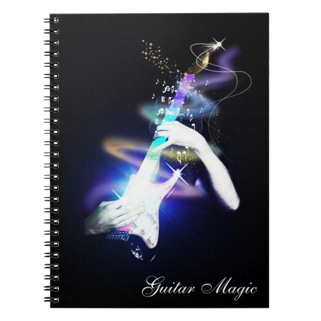 Guitar Magic Colorful Spiral Bound Notebook (Front)