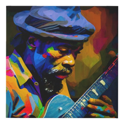 Guitar Man African American Wall Art