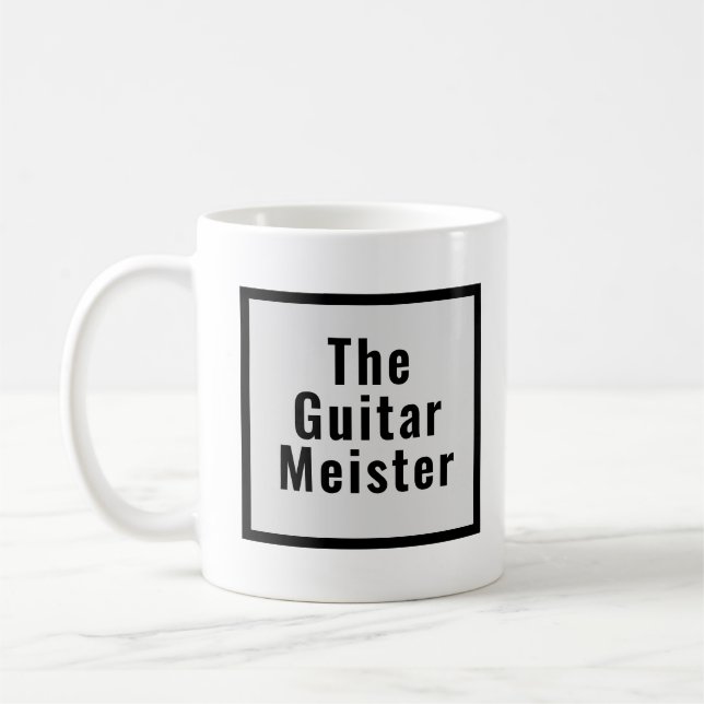 Guitar Meister Gray Black Music Instrument Coffee Mug (Left)