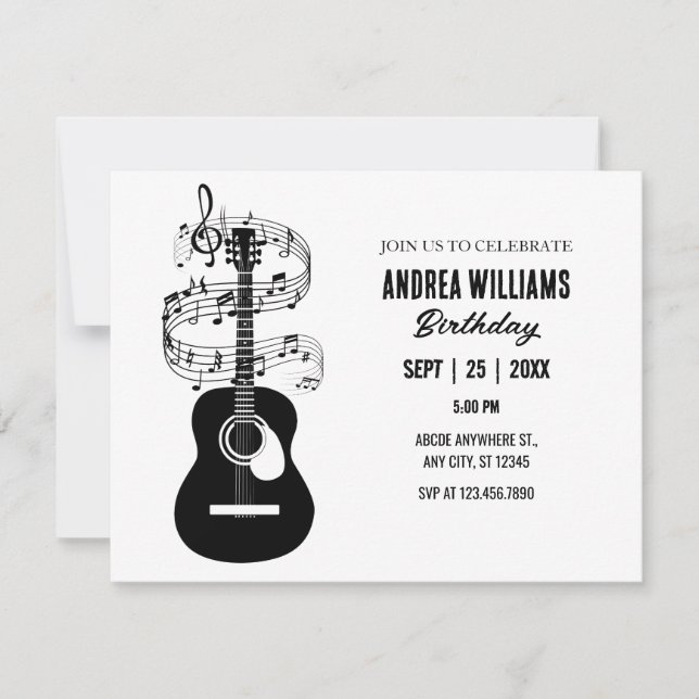 Guitar melody art Invitation (Front)