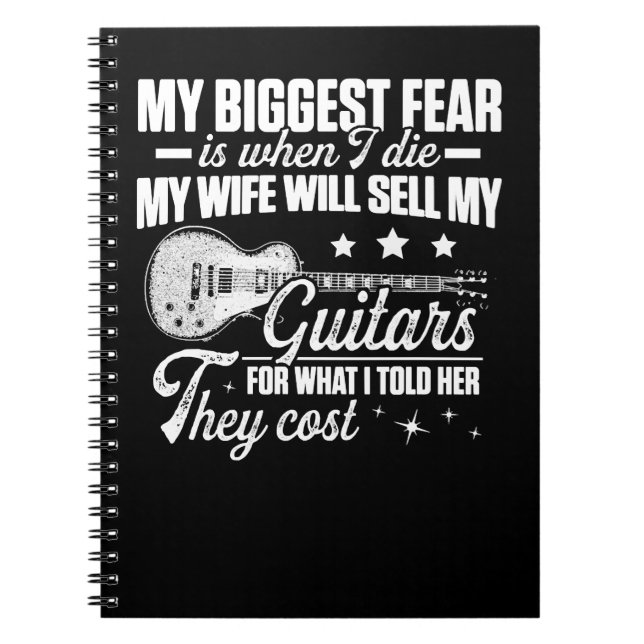 Guitar Mens Guitarist Dad Wife Sell Guitar Player  Notebook (Front)