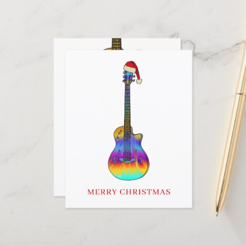guitar Merry Christmas Colorful Budget