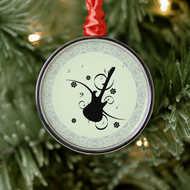 Guitar Metal Ornament (Tree)