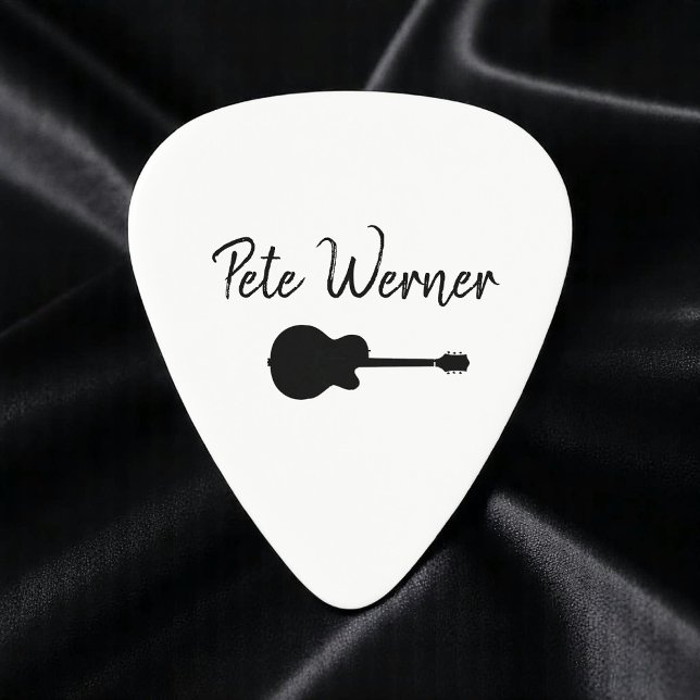 Guitar Minimalist Guitarist script name white Pick (Creator Uploaded)