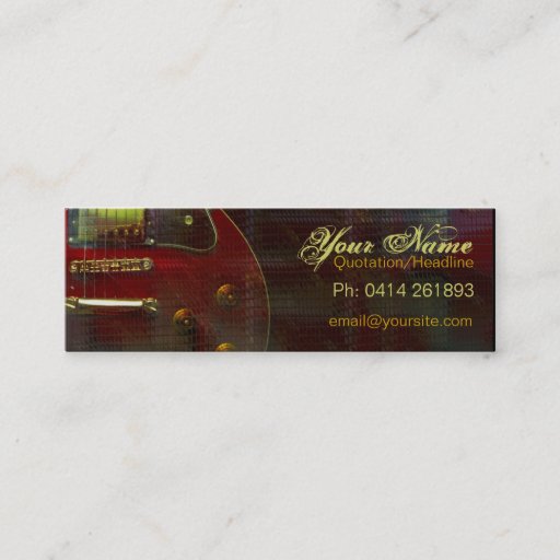 Customizable GUITAR "miniRED" Profile card Business Card Templates