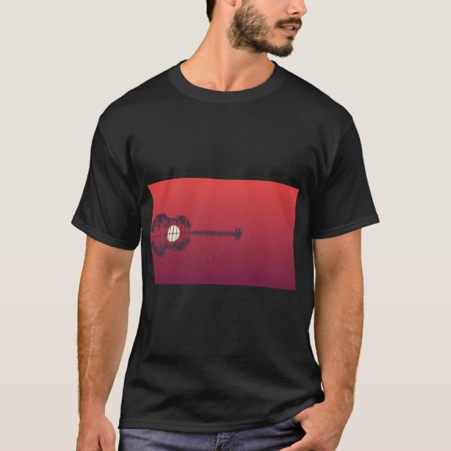 Guitar Moon Vibes Aesthetic Tee (Front)