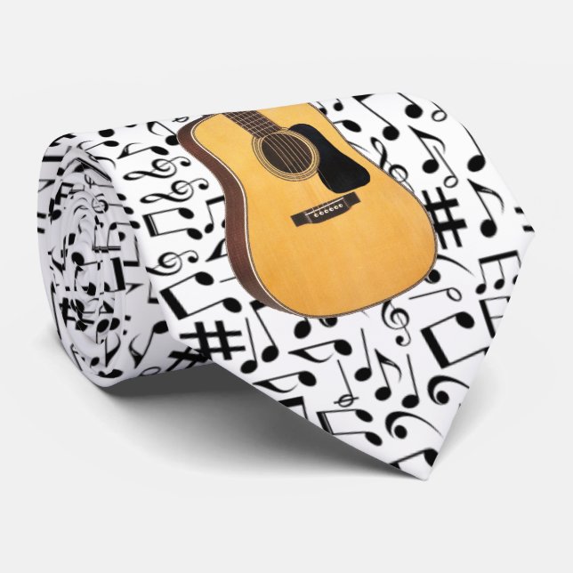 GUITAR--MOST POPULAR BACKGROUND NECK TIE (Rolled)