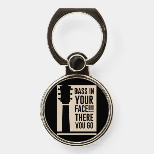 Guitar Music Bass In Your Face Phone Ring Stand
