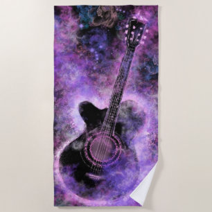 Guitar Music Beach Towel