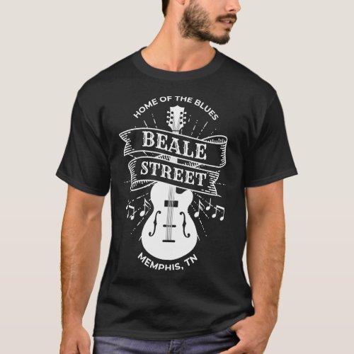 Guitar Music Beale Street Memphis Tennessee Home o T_Shirt