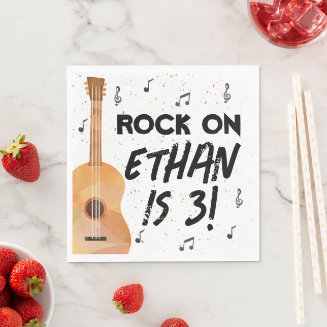 Guitar Music Birthday Party Paper Napkins (Insitu)