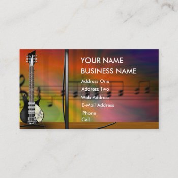 Guitar - Music Business Card by oldrockerdude at Zazzle