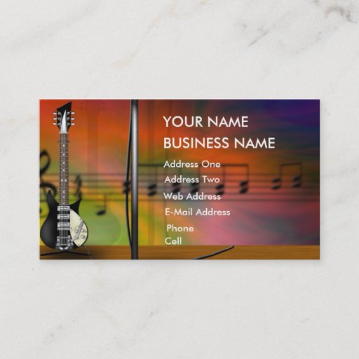 Customizable Guitar - Music Business Card