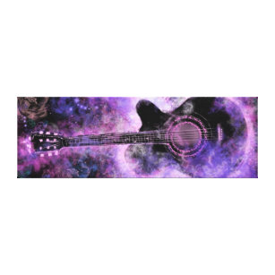 Guitar Music Canvas Print Purple - Painting