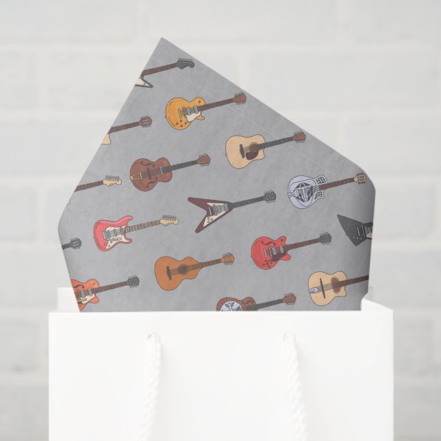 Guitar Music Decoupage Tissue Paper (Gift Bag)