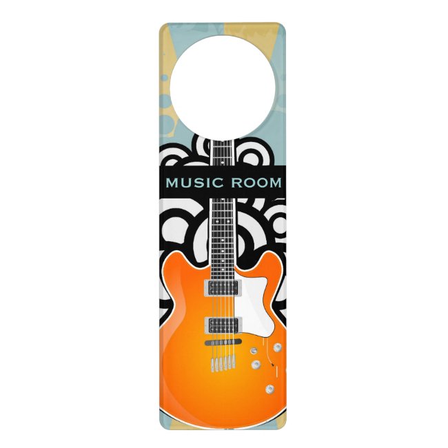 Guitar Music Design Door Hanger