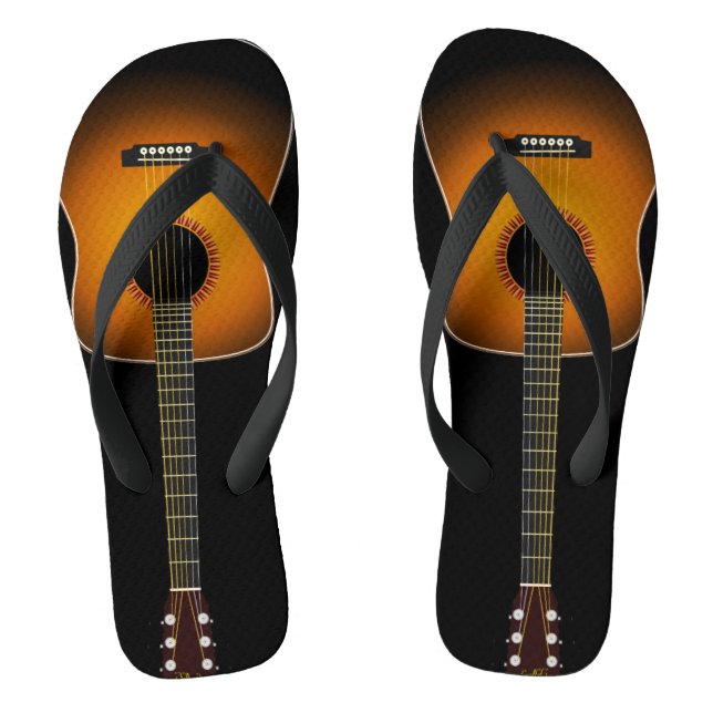 Guitar music festival fan template flip flops (Footbed)