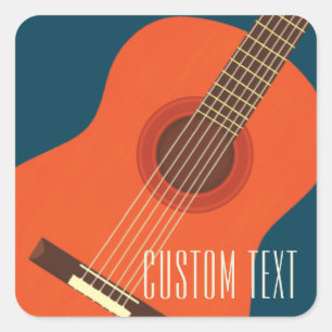 Guitar/Music illustration design Square Sticker
