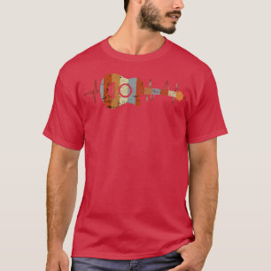 Guitar Music Is My Heartbeat Rockstar Guitarist Re T-Shirt