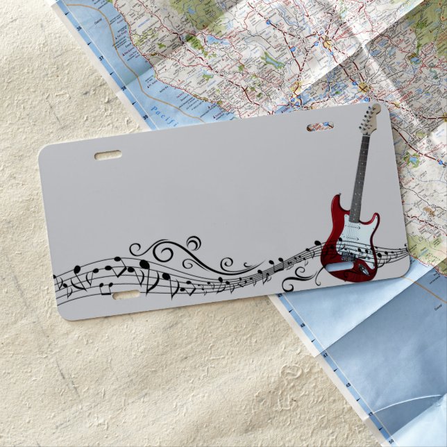 Guitar music license plate (In Situ)