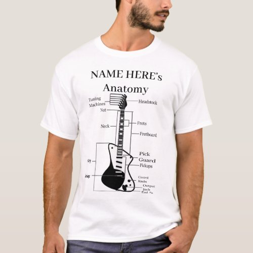 Guitar Music Lover Anatomy Of A Guitar  T_Shirt