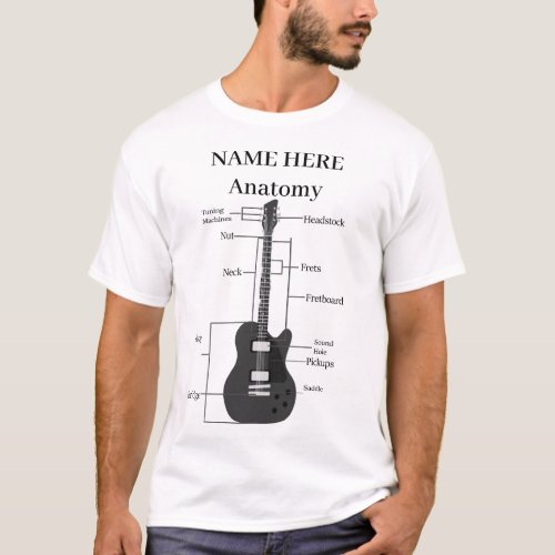 Guitar Music Lover Anatomy Of A Guitar T_Shirt