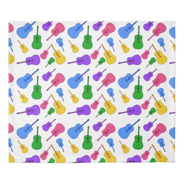 Guitar Music Lover Colorful Duvet Covers (Front)