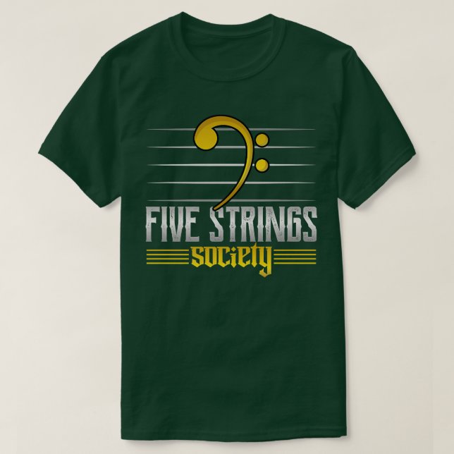 Guitar Music Lover Five Strings Society502 T-Shirt (Design Front)