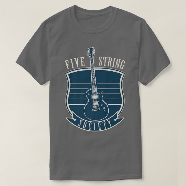 Guitar Music Lover Five Strings Society 503 T-Shirt (Design Front)