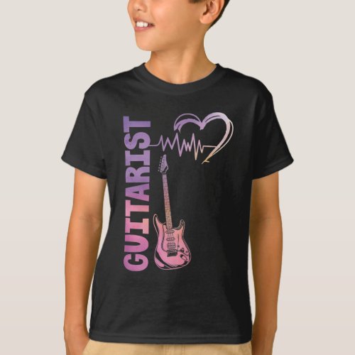 Guitar Music Lover Guitarist Heartbeat T_Shirt