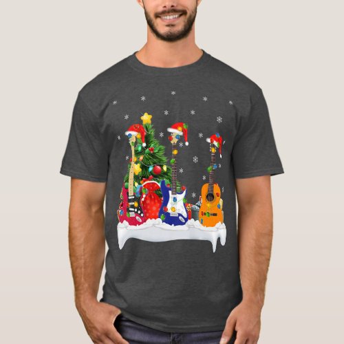 Guitar Music Lover Matching Santa Hat Guitar Chris T_Shirt