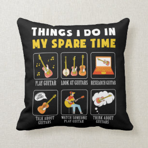Guitar Music Lover Things I Do In My Spare Time  Throw Pillow