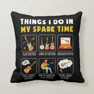 Guitar Music Lover Things I Do In My Spare Time Throw Pillow