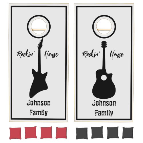 Guitar Music Loving Family Cornhole Set