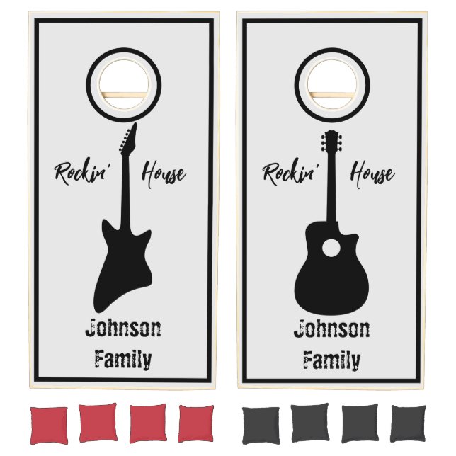 Guitar Music Loving Family Cornhole Set (Set)