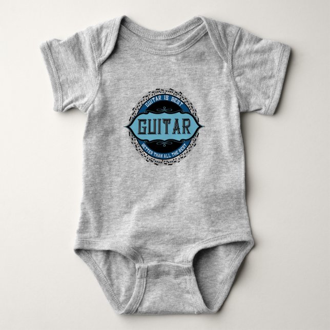 Guitar Music Note Circle Baby Bodysuit (Front)