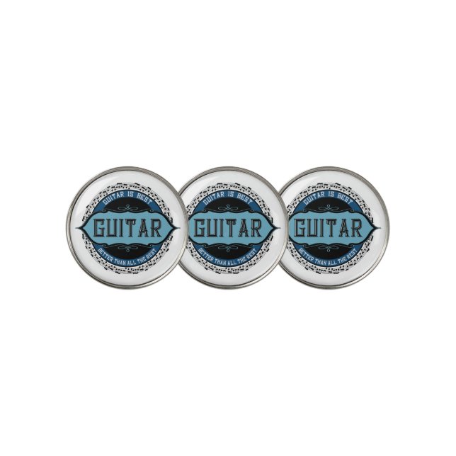 Guitar Music Note Circle Golf Ball Marker (3 Up)