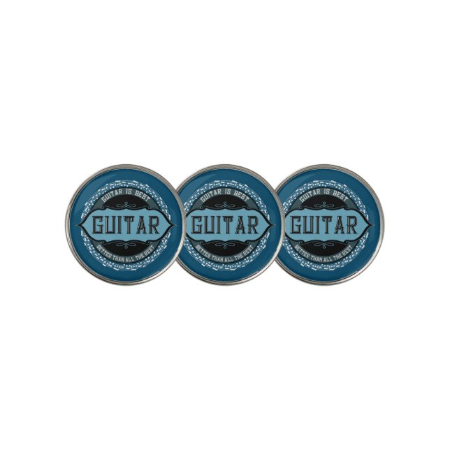 Guitar Music Note Circle Golf Ball Marker (3 Up)
