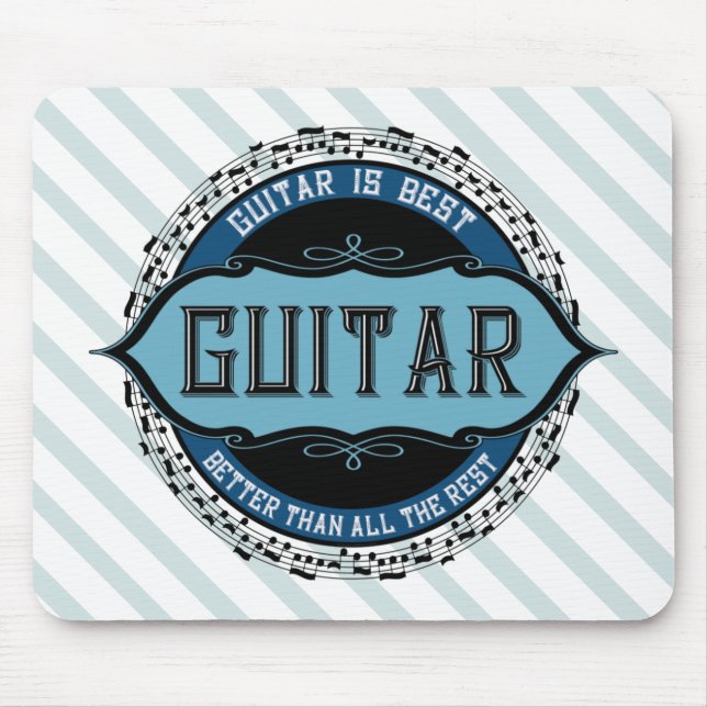 Guitar Music Note Circle Mouse Pad (Front)