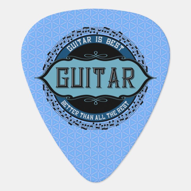 Guitar Music Note Circle Pick (Front)