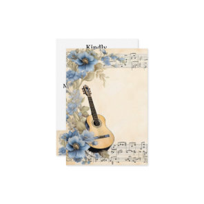 Guitar Music Notes Flowers