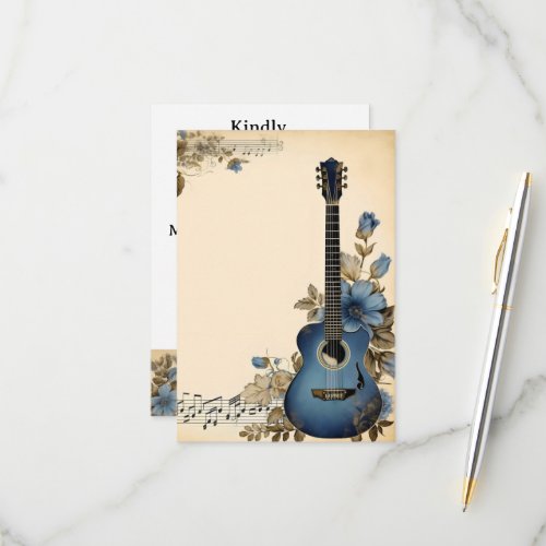 Guitar Music Notes Flowers