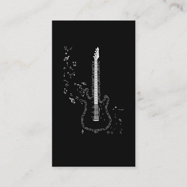 Guitar Music Notes Instrument Musician Guitarist Business Card (Front)